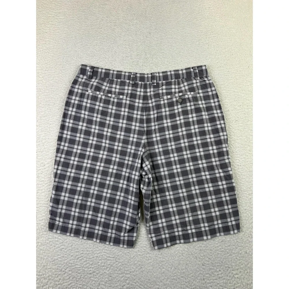 Banana Republic Mens 34 Gray Plaid City Shorts Cotton Casual S/890686-00